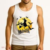 Halloween Spooky Moon Flying Witch Tank Top thumb 3
