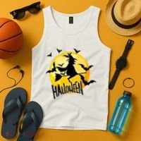 Halloween Spooky Moon Flying Witch Tank Top thumb 4