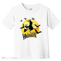 Halloween Spooky Moon Flying Witch Toddler T-Shirt thumb 0