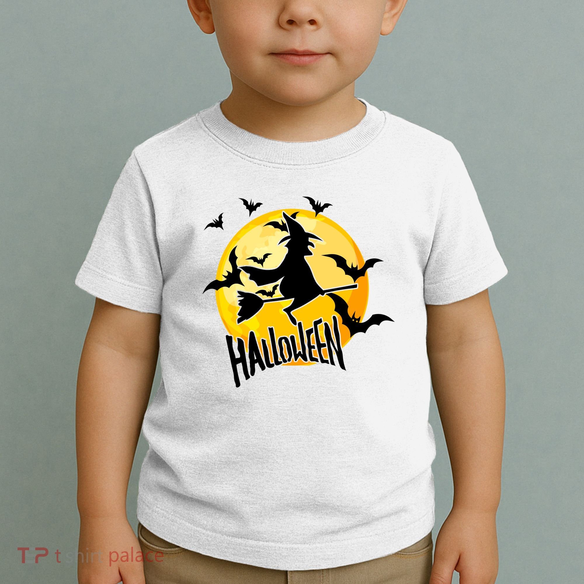 Halloween Spooky Moon Flying Witch Toddler T-Shirt