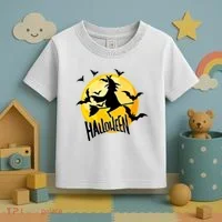 Halloween Spooky Moon Flying Witch Toddler T-Shirt thumb 3