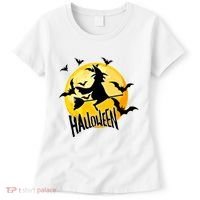 Halloween Spooky Moon Flying Witch Women's T-Shirt thumb 0