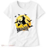 Halloween Spooky Moon Flying Witch Women's T-Shirt thumb 0