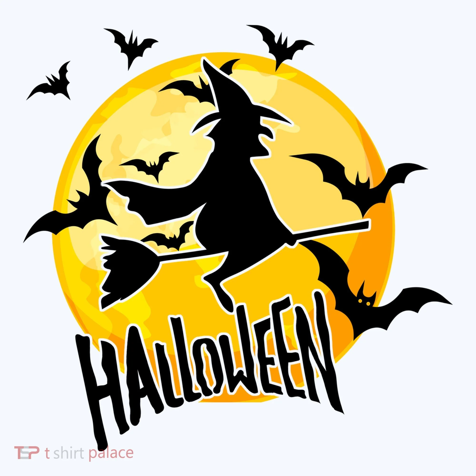 Halloween Spooky Moon Flying Witch Women's T-Shirt