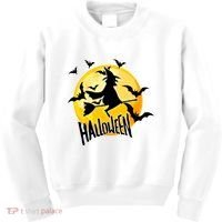 Halloween Spooky Moon Flying Witch Kids Sweatshirt thumb 0
