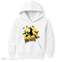Halloween Spooky Moon Flying Witch Kids Hoodie thumb 0