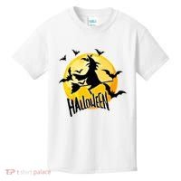 Halloween Spooky Moon Flying Witch Kids T-Shirt thumb 0