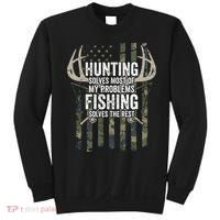 Hunting Solves Most Of My Problems Fishing The Rest Funny Sweatshirt thumb 0