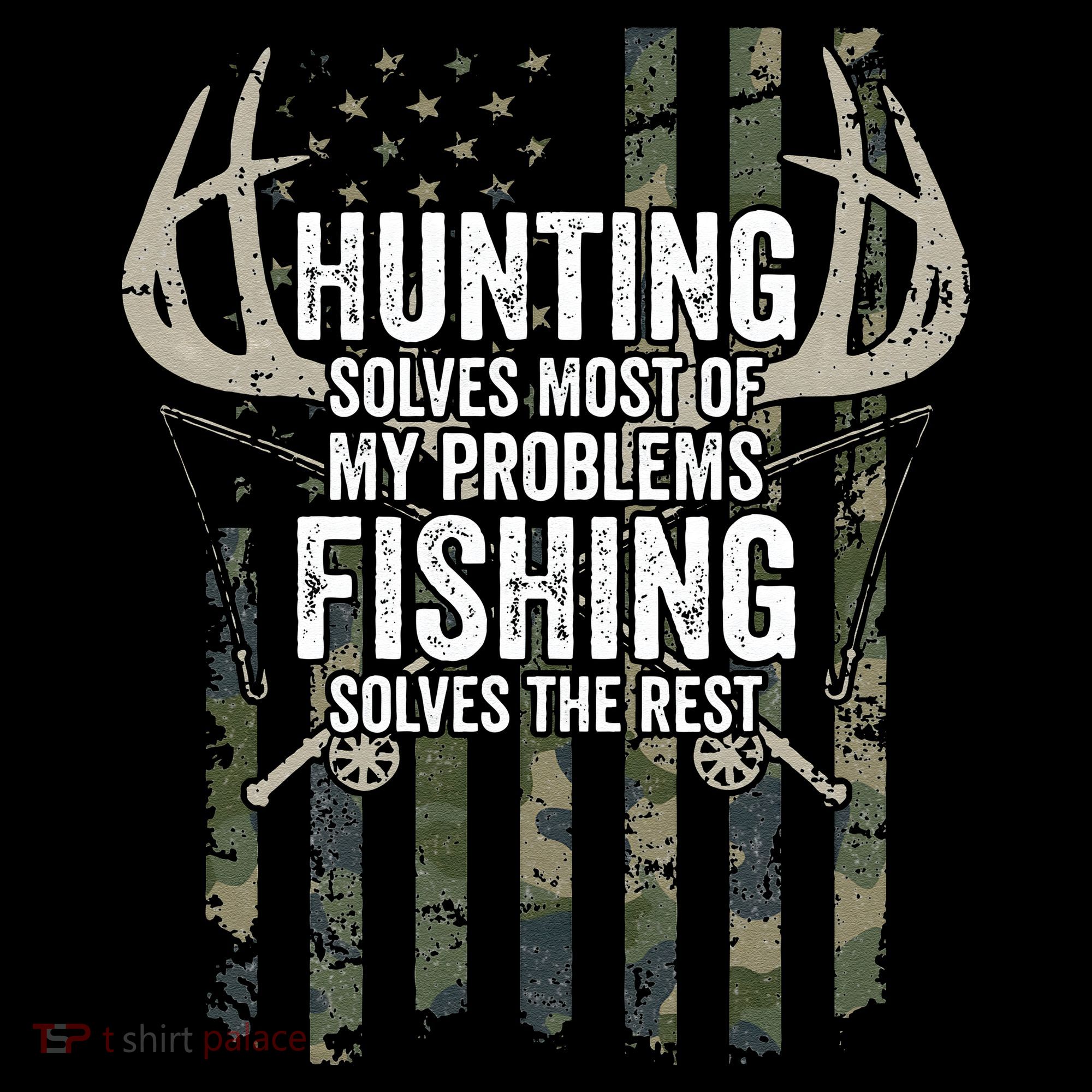 Hunting Solves Most Of My Problems Fishing The Rest Funny Coffee Mug