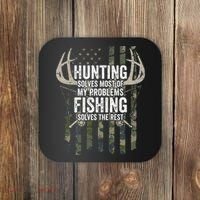 Hunting Solves Most Of My Problems Fishing The Rest Funny Coaster thumb 0