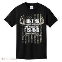 Hunting Solves Most Of My Problems Fishing The Rest Funny Kids T-Shirt thumb 0