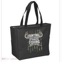 Hunting Solves Most Of My Problems Fishing The Rest Funny Tote Bag thumb 2