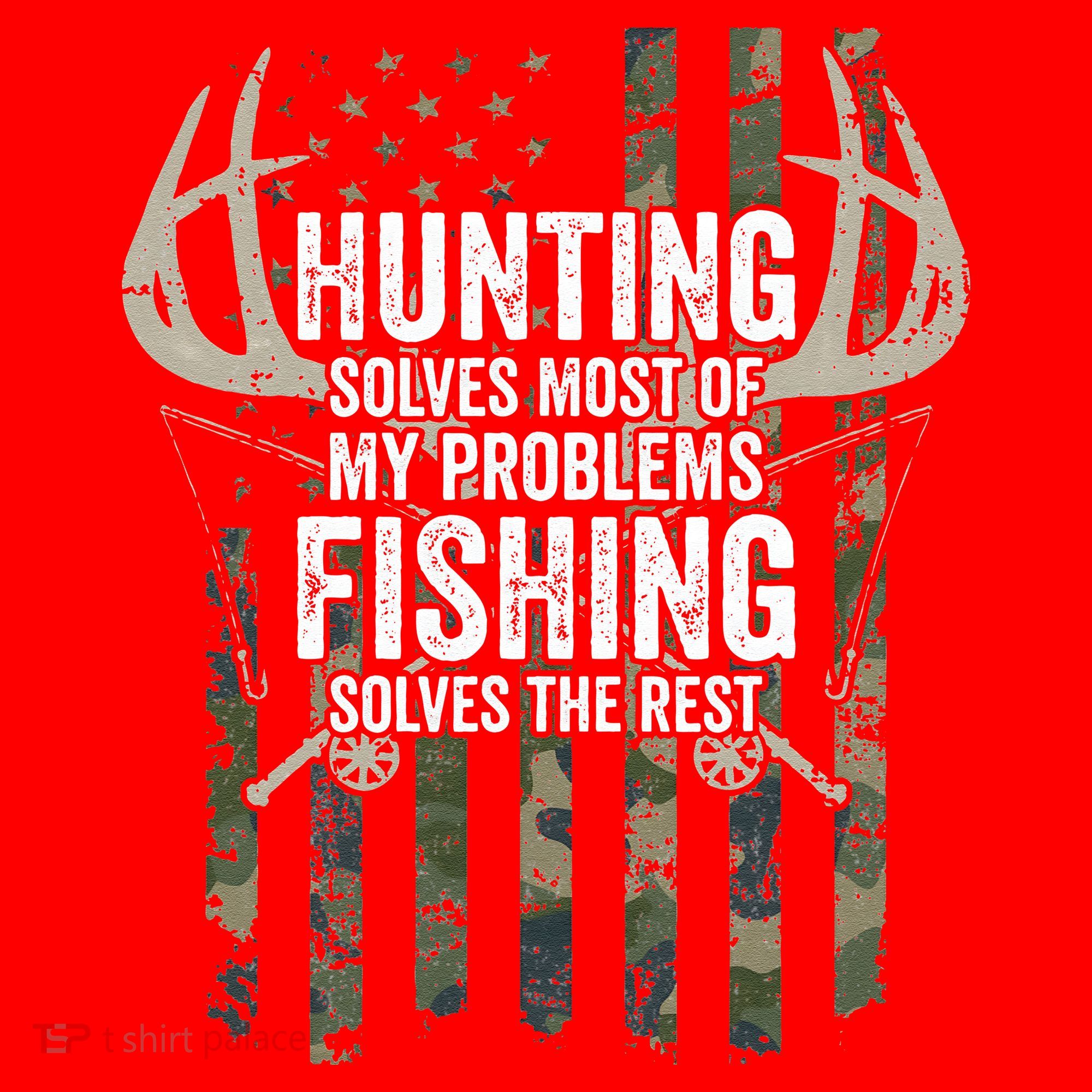 Hunting Solves Most Of My Problems Fishing The Rest Funny Santa Hat