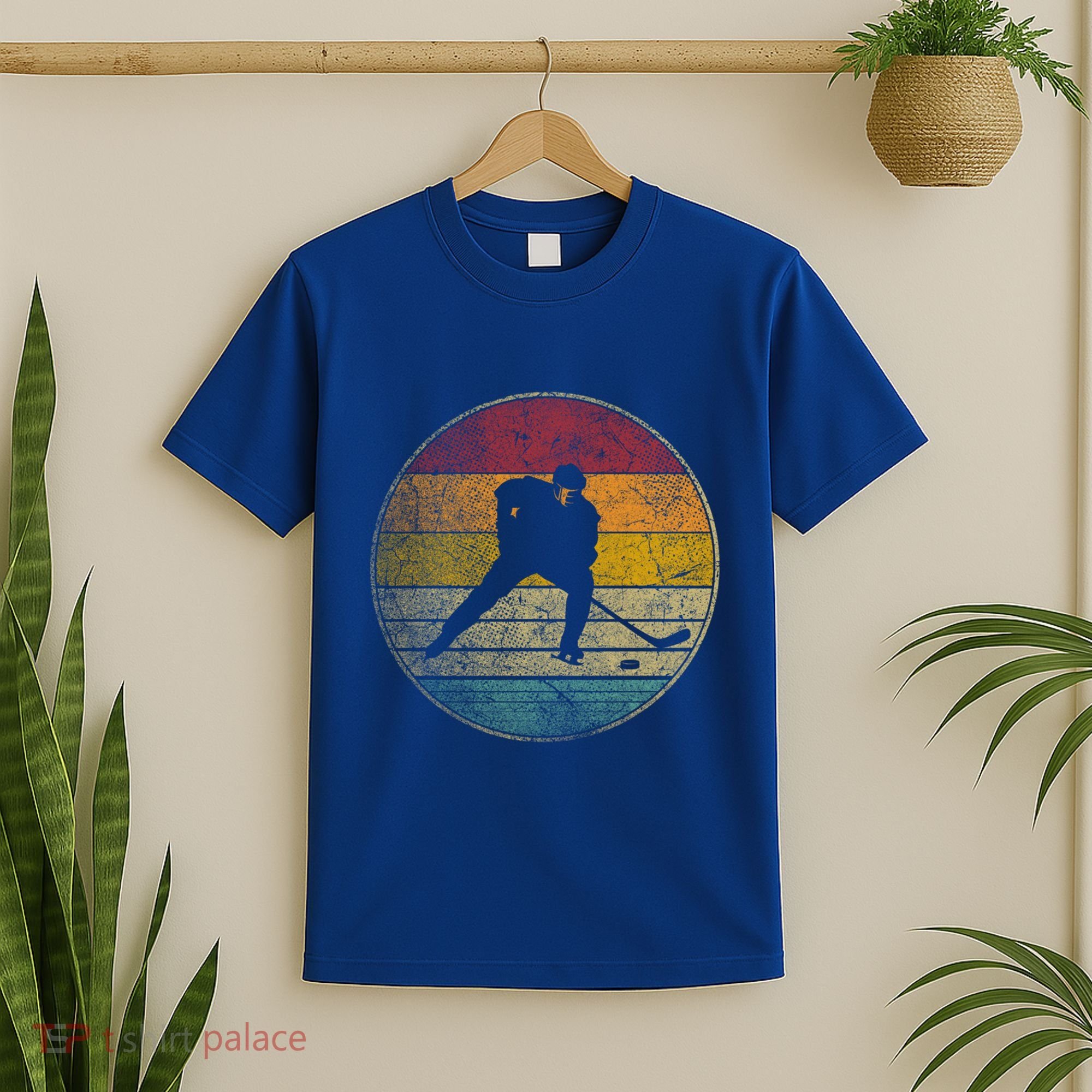 Hockey Stick Mask Puck Ice Vintage Retro 70s 80s 90s Gift T-Shirt