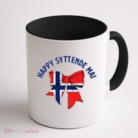 Happy Syttende Mai Coquette Patriotic Bows Retro Norway Coffee Mug thumb 1