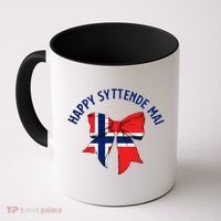 Happy Syttende Mai Coquette Patriotic Bows Retro Norway Coffee Mug thumb 0