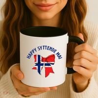 Happy Syttende Mai Coquette Patriotic Bows Retro Norway Coffee Mug thumb 3