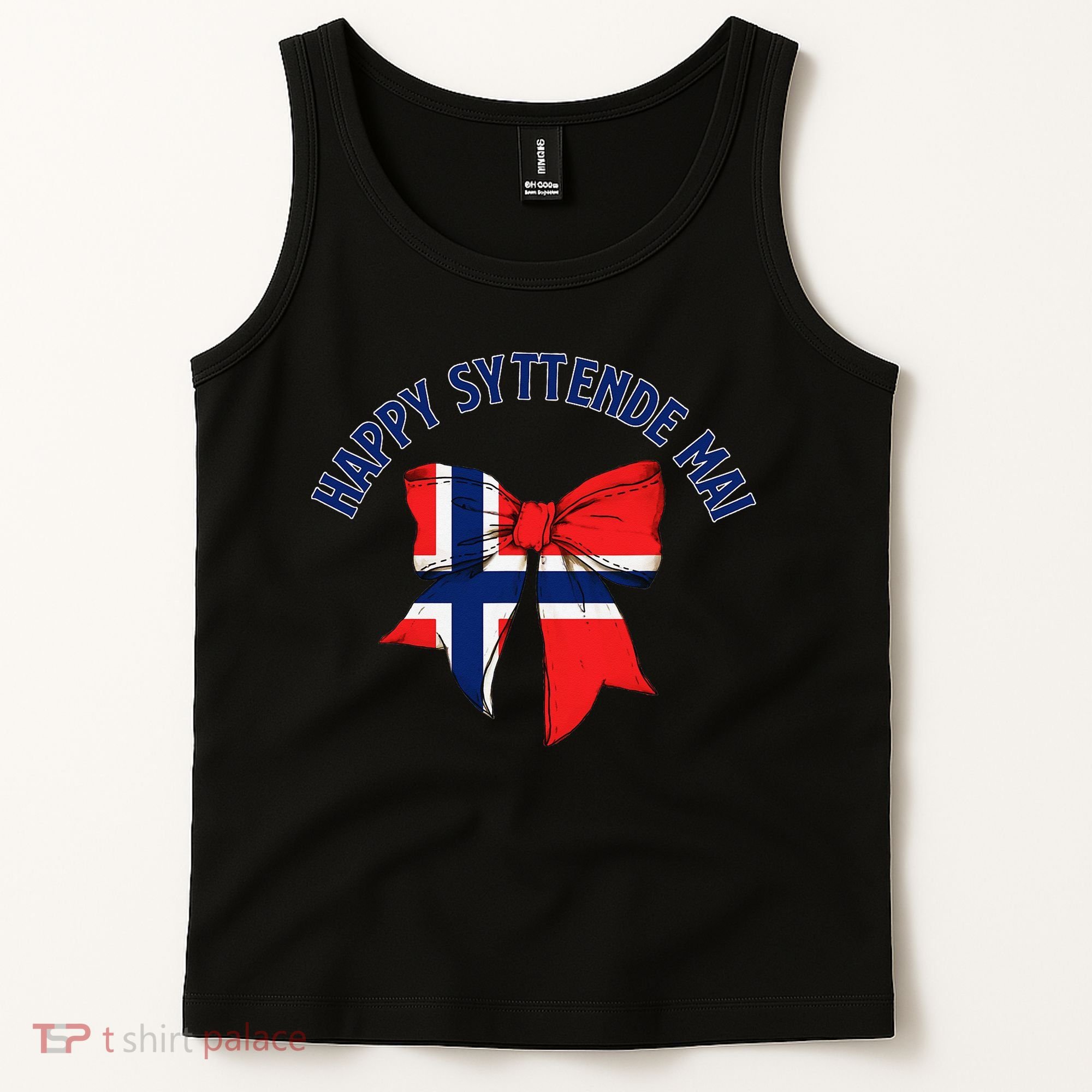 Happy Syttende Mai Coquette Patriotic Bows Retro Norway Tank Top