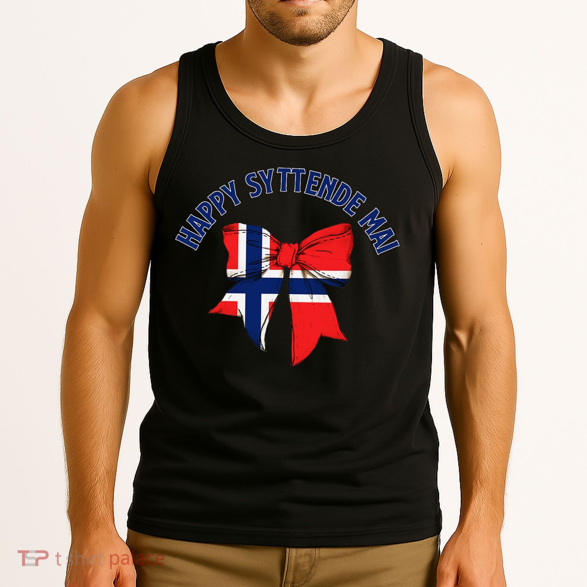 Happy Syttende Mai Coquette Patriotic Bows Retro Norway Tank Top