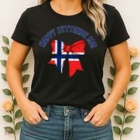 Happy Syttende Mai Coquette Patriotic Bows Retro Norway Women's T-Shirt thumb 2