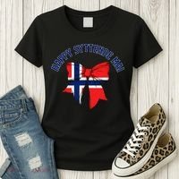 Happy Syttende Mai Coquette Patriotic Bows Retro Norway Women's T-Shirt thumb 3