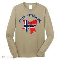 Happy Syttende Mai Coquette Patriotic Bows Retro Norway Long Sleeve Shirt thumb 0