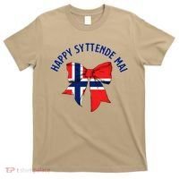 Happy Syttende Mai Coquette Patriotic Bows Retro Norway T-Shirt thumb 0