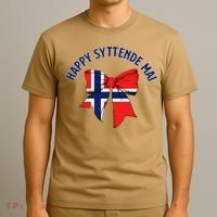 Happy Syttende Mai Coquette Patriotic Bows Retro Norway T-Shirt thumb 3