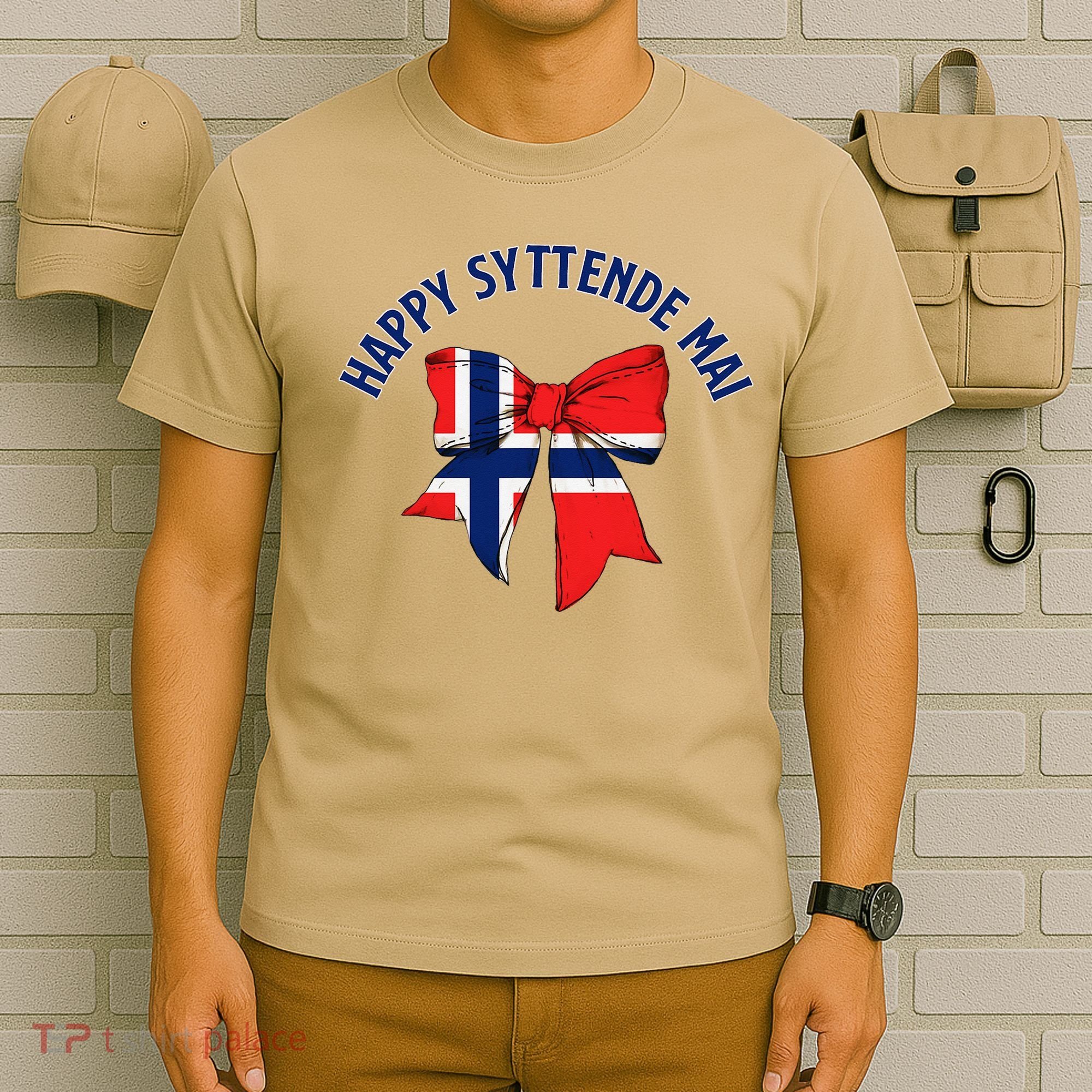 Happy Syttende Mai Coquette Patriotic Bows Retro Norway T-Shirt