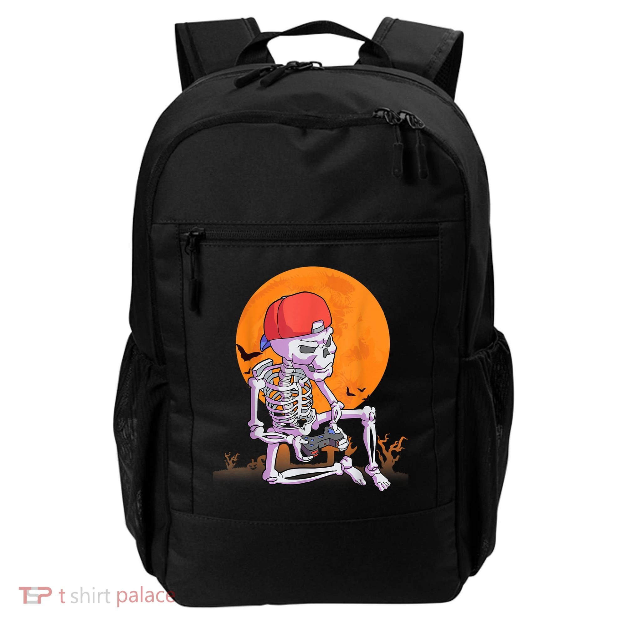 Halloween Shirt Men Boys Gamer Gaming Skeleton Backpack