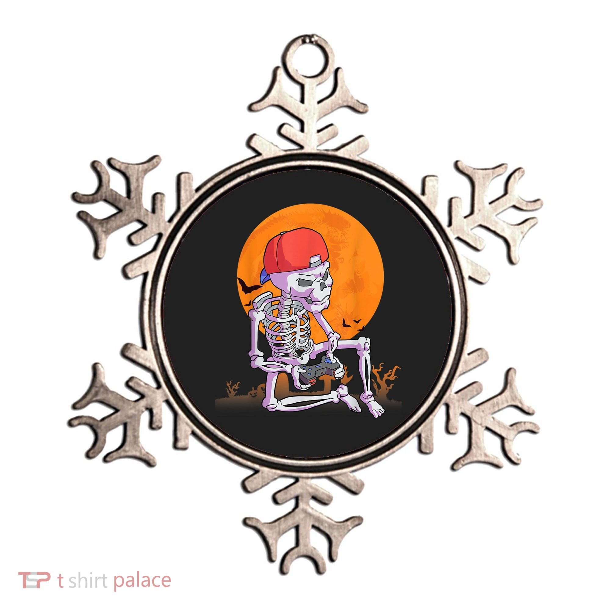 Halloween Shirt Men Boys Gamer Gaming Skeleton Ornament