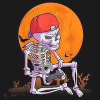 Halloween Shirt Men Boys Gamer Gaming Skeleton Ornament thumb 1