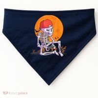 Halloween Shirt Men Boys Gamer Gaming Skeleton USA-Made Doggie Bandana thumb 0
