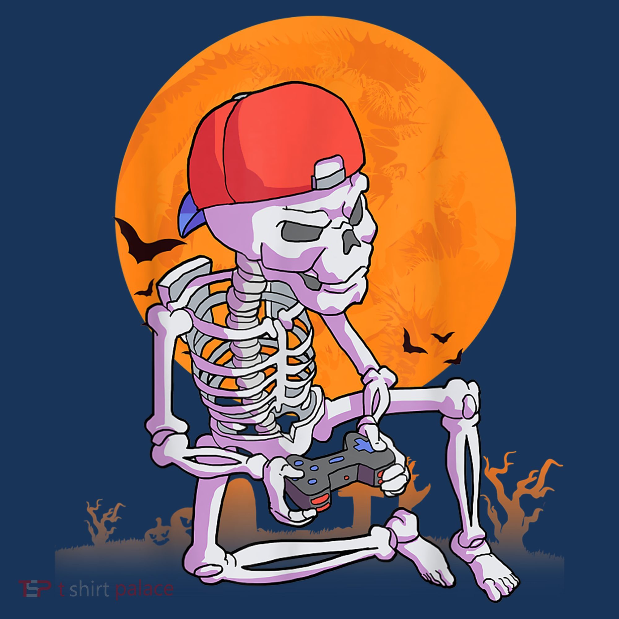 Halloween Shirt Men Boys Gamer Gaming Skeleton Apron