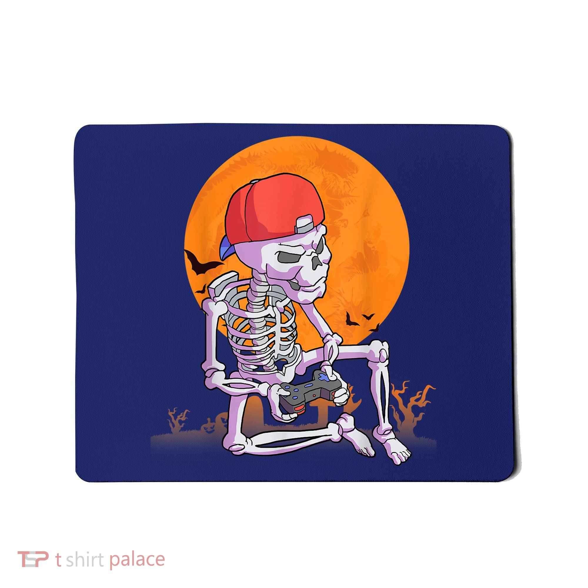 Halloween Shirt Men Boys Gamer Gaming Skeleton Mousepad