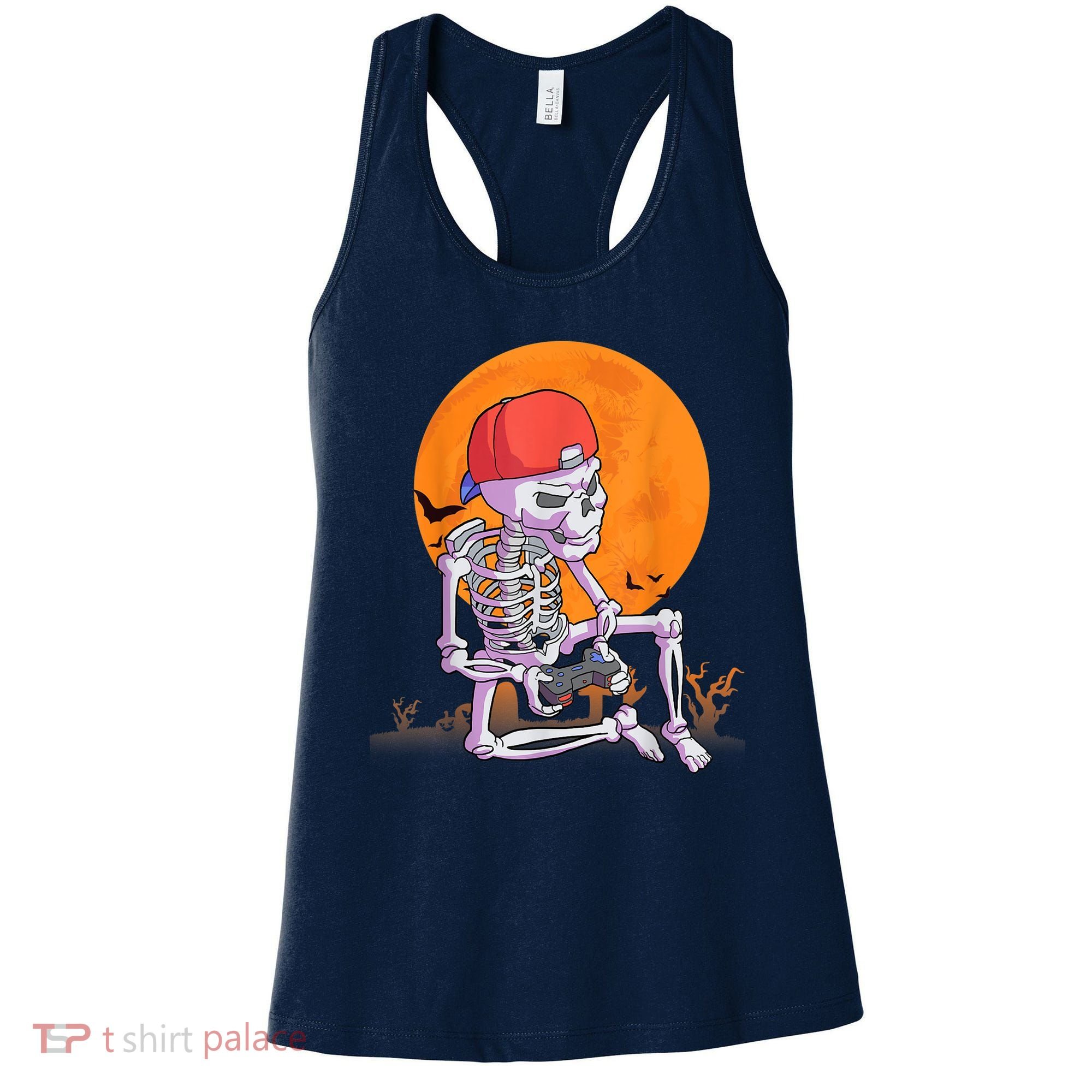 Halloween Shirt Men Boys Gamer Gaming Skeleton Women's Tank Top