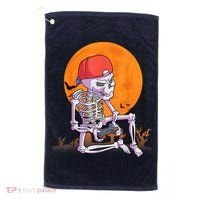 Halloween Shirt Men Boys Gamer Gaming Skeleton Golf Towel thumb 0