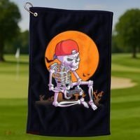Halloween Shirt Men Boys Gamer Gaming Skeleton Golf Towel thumb 1