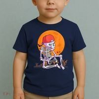 Halloween Shirt Men Boys Gamer Gaming Skeleton Toddler T-Shirt thumb 2