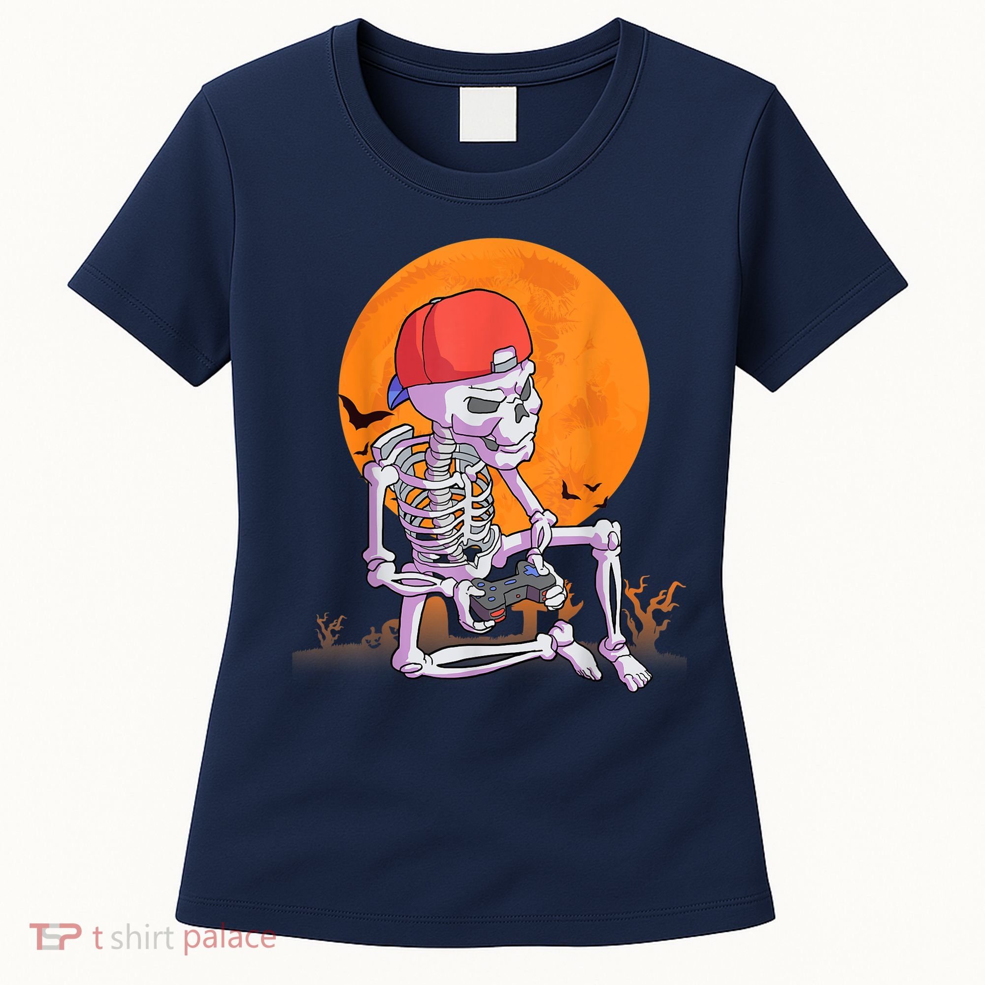 Halloween Shirt Men Boys Gamer Gaming Skeleton Women's T-Shirt