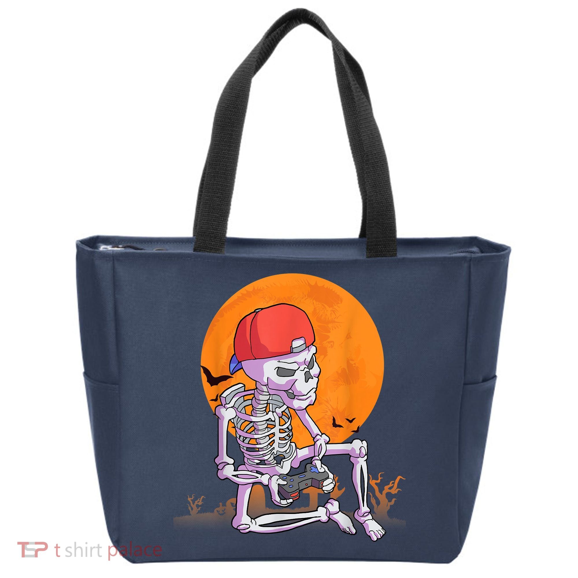 Halloween Shirt Men Boys Gamer Gaming Skeleton Tote Bag