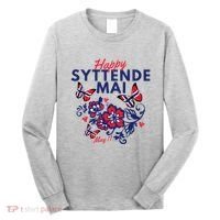 Happy Syttende Mai 17 May Norway Rosemaling Butterflies Flag Long Sleeve Shirt thumb 0