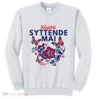 Happy Syttende Mai 17 May Norway Rosemaling Butterflies Flag Sweatshirt thumb 0