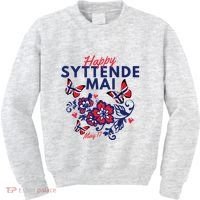 Happy Syttende Mai 17 May Norway Rosemaling Butterflies Flag Kids Sweatshirt thumb 0