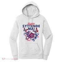 Happy Syttende Mai 17 May Norway Rosemaling Butterflies Flag Women's Hoodie thumb 0