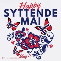 Happy Syttende Mai 17 May Norway Rosemaling Butterflies Flag Mousepad thumb 1