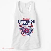 Happy Syttende Mai 17 May Norway Rosemaling Butterflies Flag Women's Tank Top thumb 0