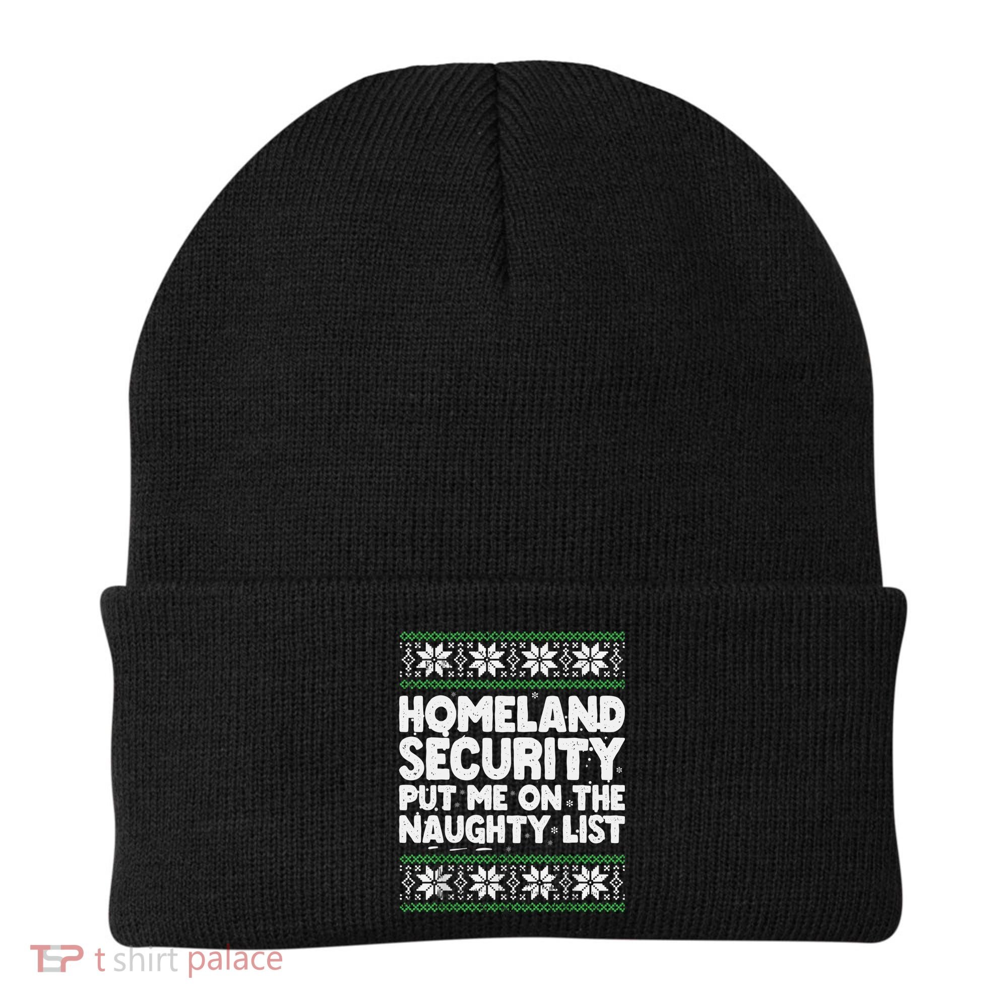 Homeland Security Naughty List Christmas Great Gift Beanie