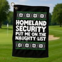 Homeland Security Naughty List Christmas Great Gift Golf Towel thumb 1