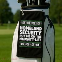 Homeland Security Naughty List Christmas Great Gift Golf Towel thumb 2